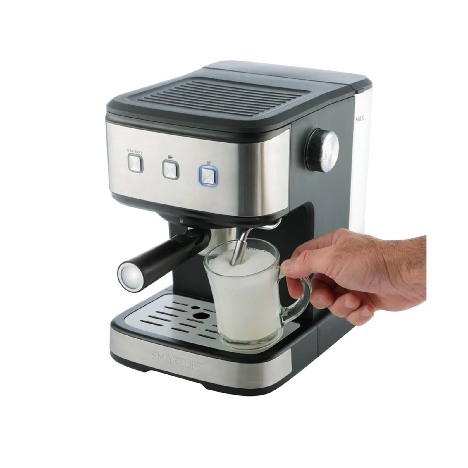 Cafetera Smartlife expreso 2 en 1 SL-EC8501 negro y plata