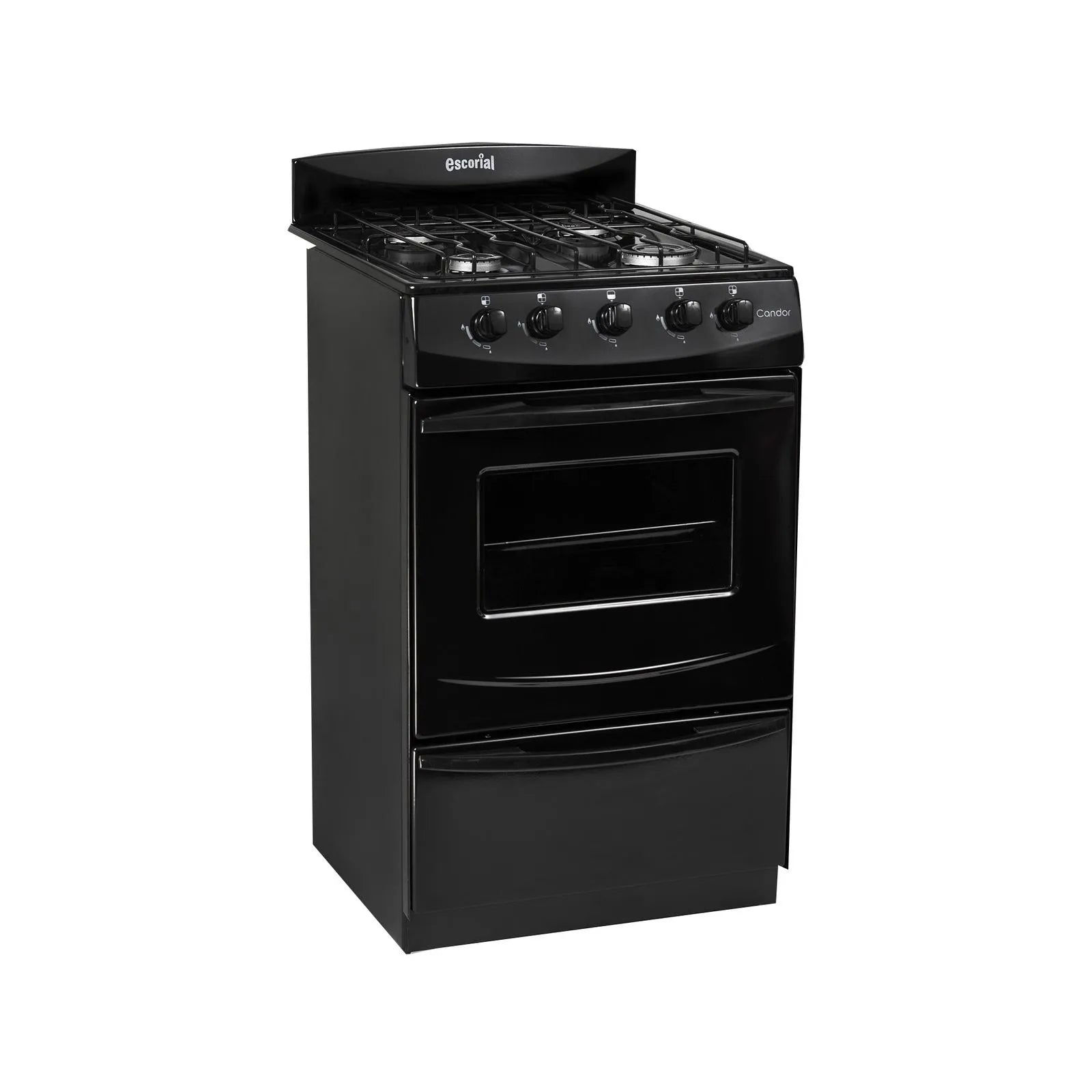 Cocina Escorial Candor 51 cm gas envasado negra