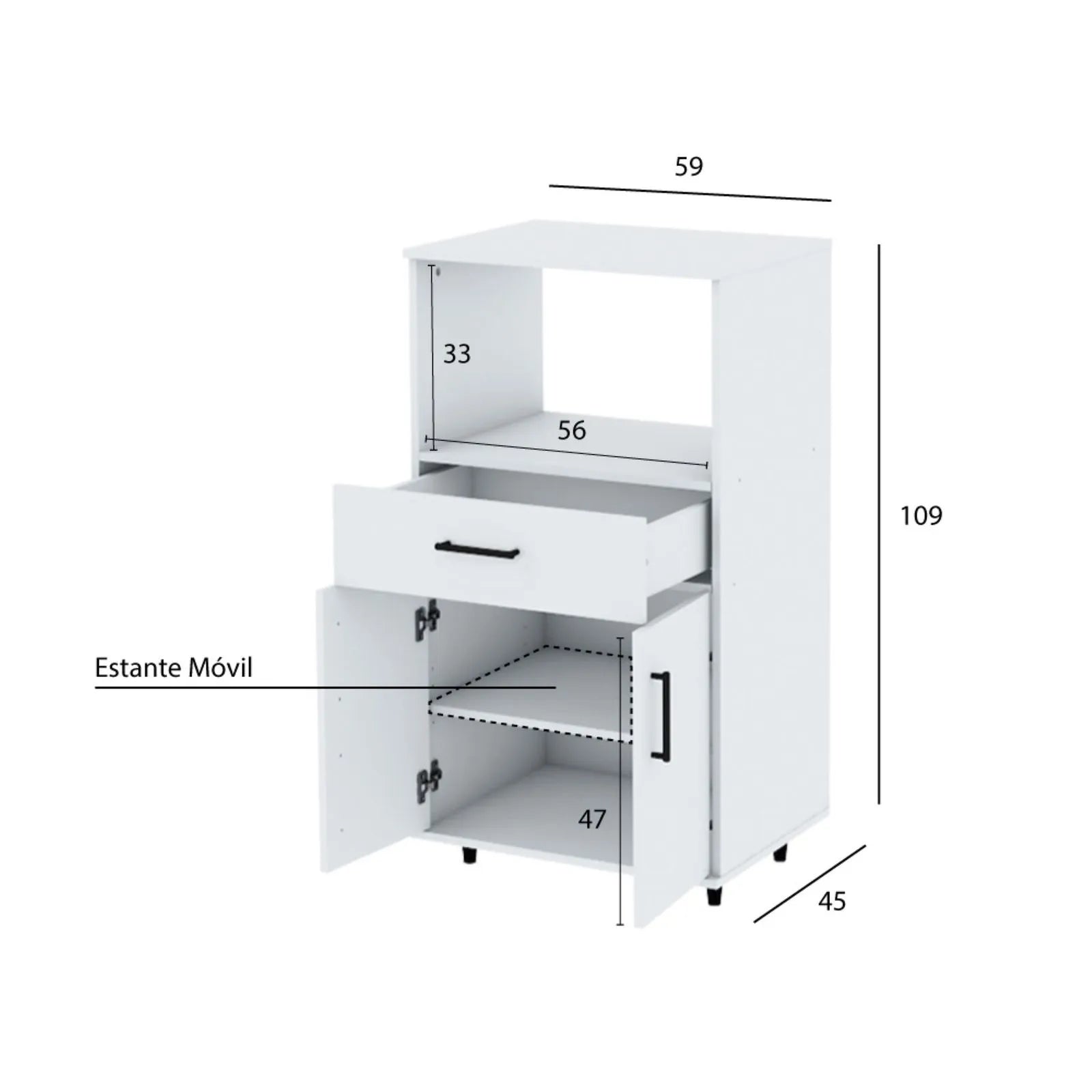 Rack para microondas Centro Estant G11BL blanco