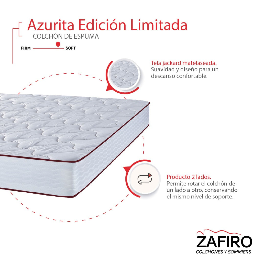 Colchón de Espuma 1 plaza Zafiro Azurita Ed. Limitada 80x190