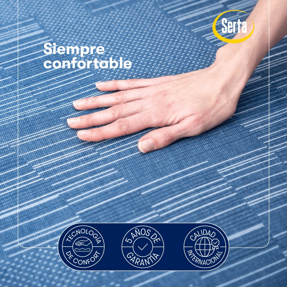 Colchón de resortes compactado de 1 plaza Serta Box Hybrid 90x190