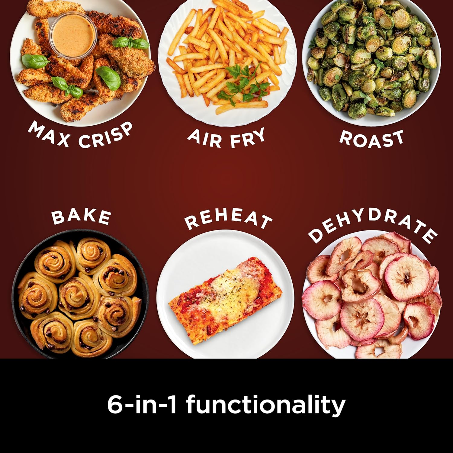Ninja Air Fryer Pro XL 6 em 1 com capacidade de 6,5 QT, Max Crisp, Air Fry, Air Roast, Assar, Reaquecer, Desidratar, Tecnologia Max Crisp com 450F, Cesta Antiaderente e Prato Crisper, Cinza, AF181