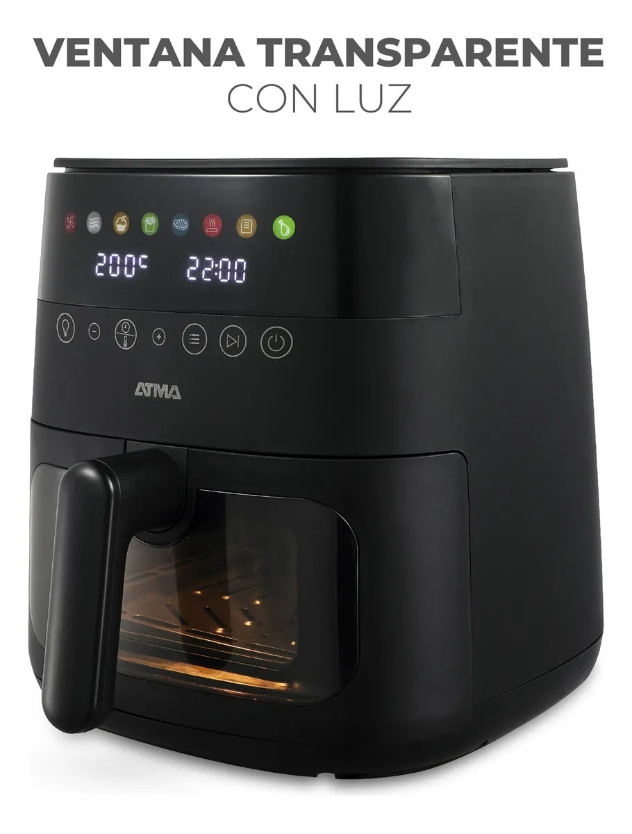 Freidora De Aire Atma Fr246abp 1750w 6 Litros Control Táctil Color Negro