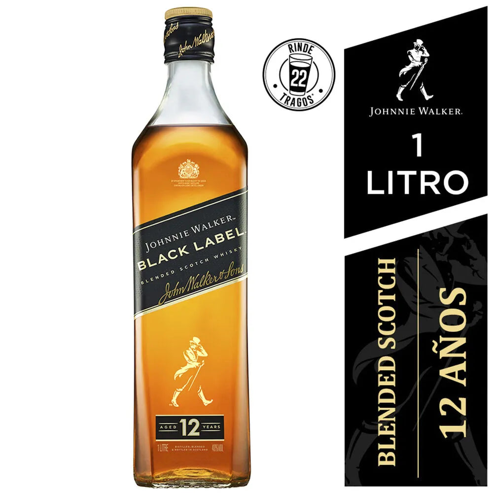 Whisky Johnnie Walker importado black label 1 l
