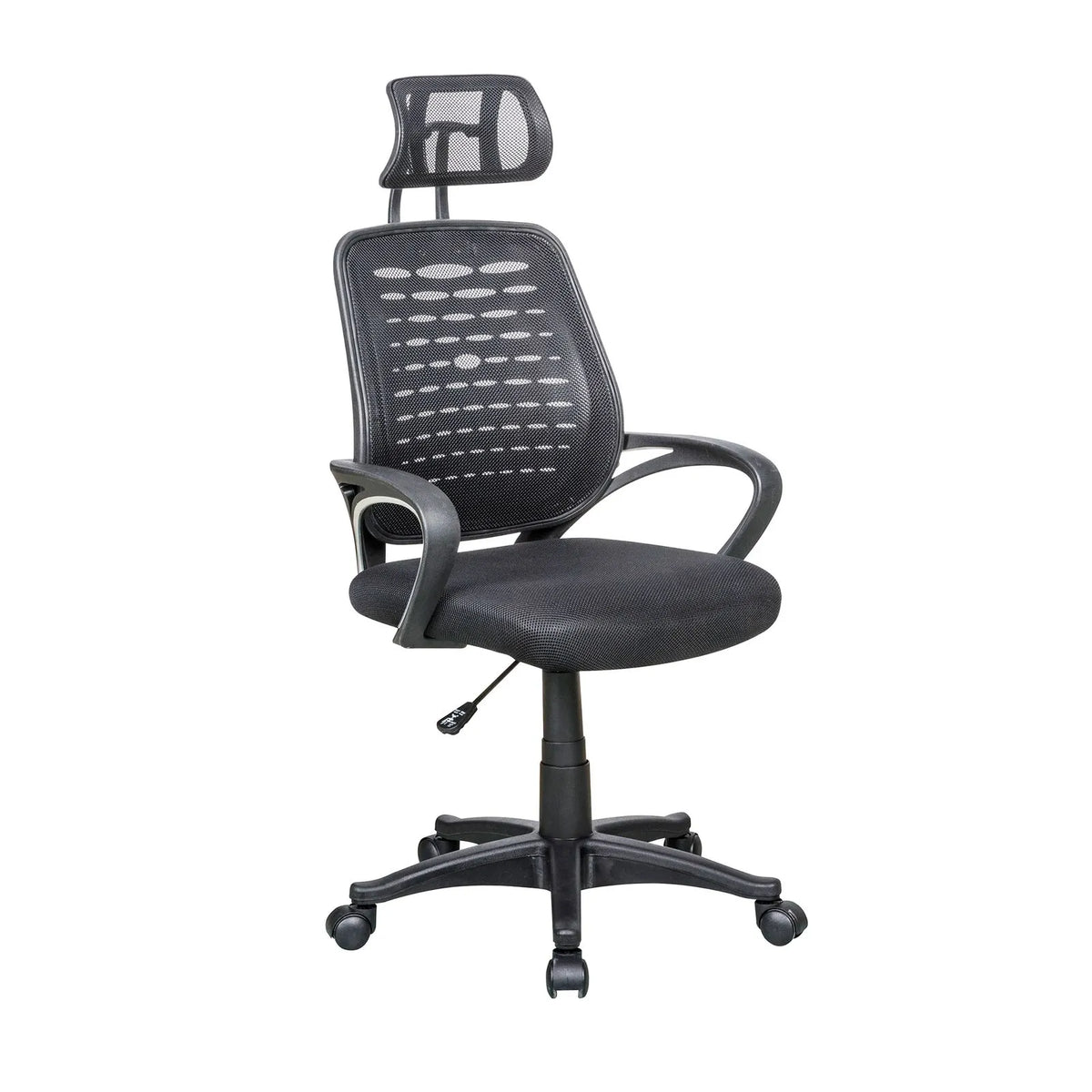 Silla de oficina Carrefour Home con apoya cabeza negro