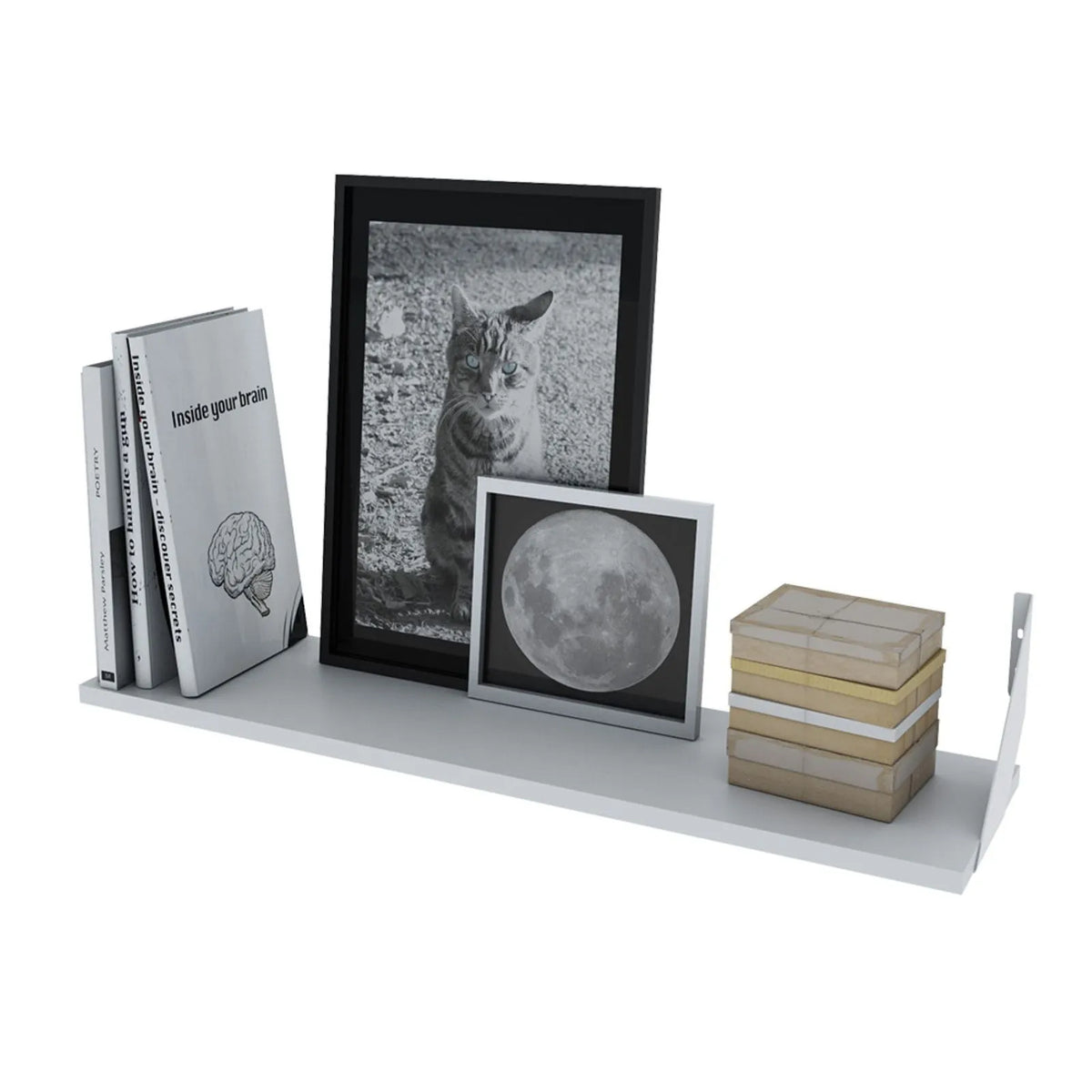 Estante kit Centro Estant con soporte 80 x 20 cm. blanco
