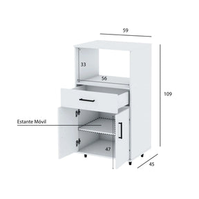 Rack para microondas Centro Estant G11BL blanco