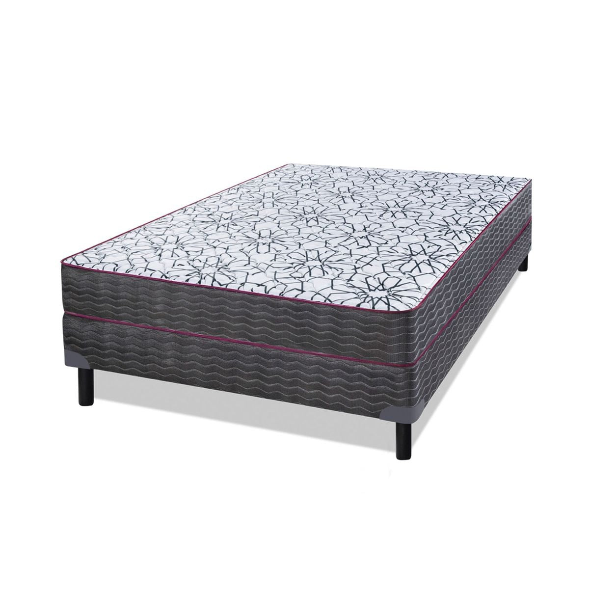 Conjunto Sommier y Colchón de resortes Zafiro Iridio de 2 plazas 140x190 cm