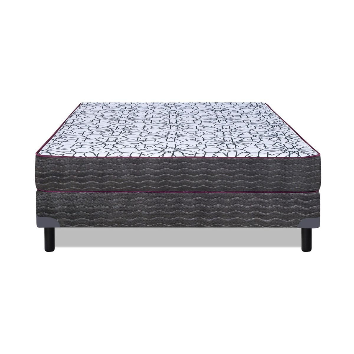 Conjunto Sommier y Colchón de resortes Zafiro Iridio de 2 plazas 140x190 cm