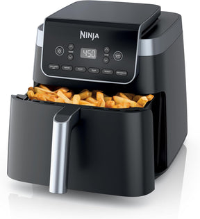 Ninja Air Fryer Pro XL 6 em 1 com capacidade de 6,5 QT, Max Crisp, Air Fry, Air Roast, Assar, Reaquecer, Desidratar, Tecnologia Max Crisp com 450F, Cesta Antiaderente e Prato Crisper, Cinza, AF181
