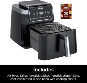 Ninja Air Fryer Pro XL 6 em 1 com capacidade de 6,5 QT, Max Crisp, Air Fry, Air Roast, Assar, Reaquecer, Desidratar, Tecnologia Max Crisp com 450F, Cesta Antiaderente e Prato Crisper, Cinza, AF181