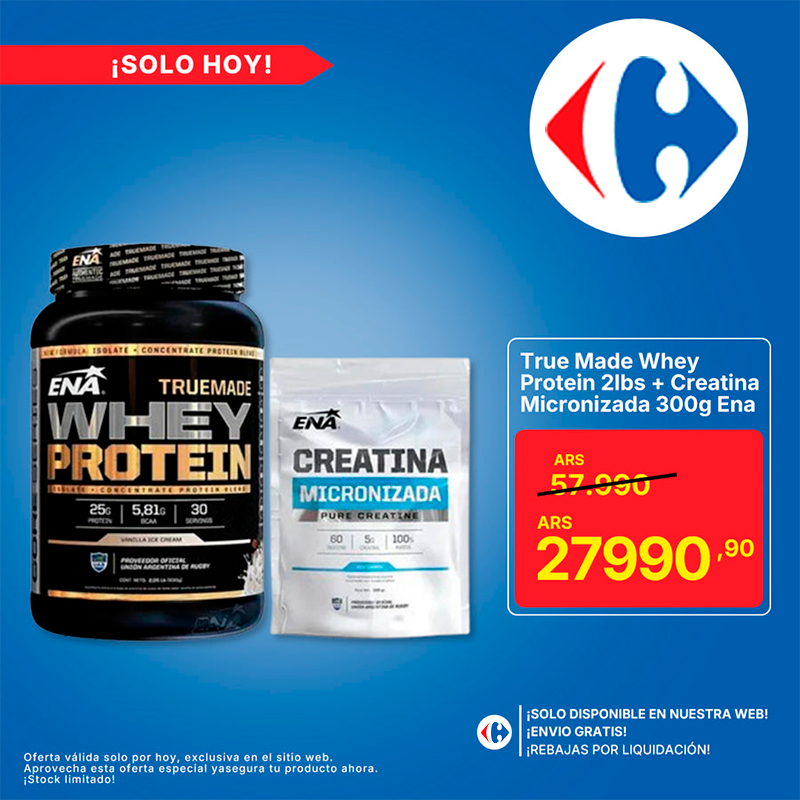 True Made Whey Protein 2lbs + Creatina Micronizada 300g Ena
