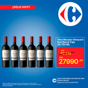 Vino Nicasia Vineyard Red Blend Caja X6 750 Ml