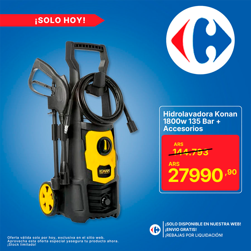 Hidrolavadora Konan 1800w 135 Bar + Accesorios