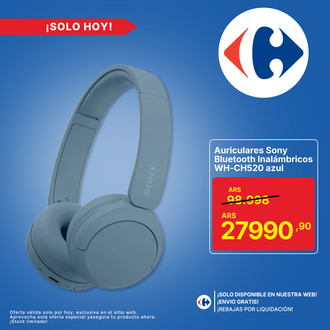 Auriculares Sony Bluetooth Inalámbricos WH-CH520 azul