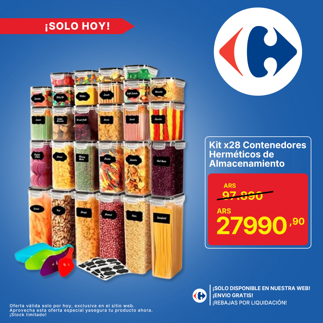 Kit x28 Contenedores Herméticos de Almacenamiento