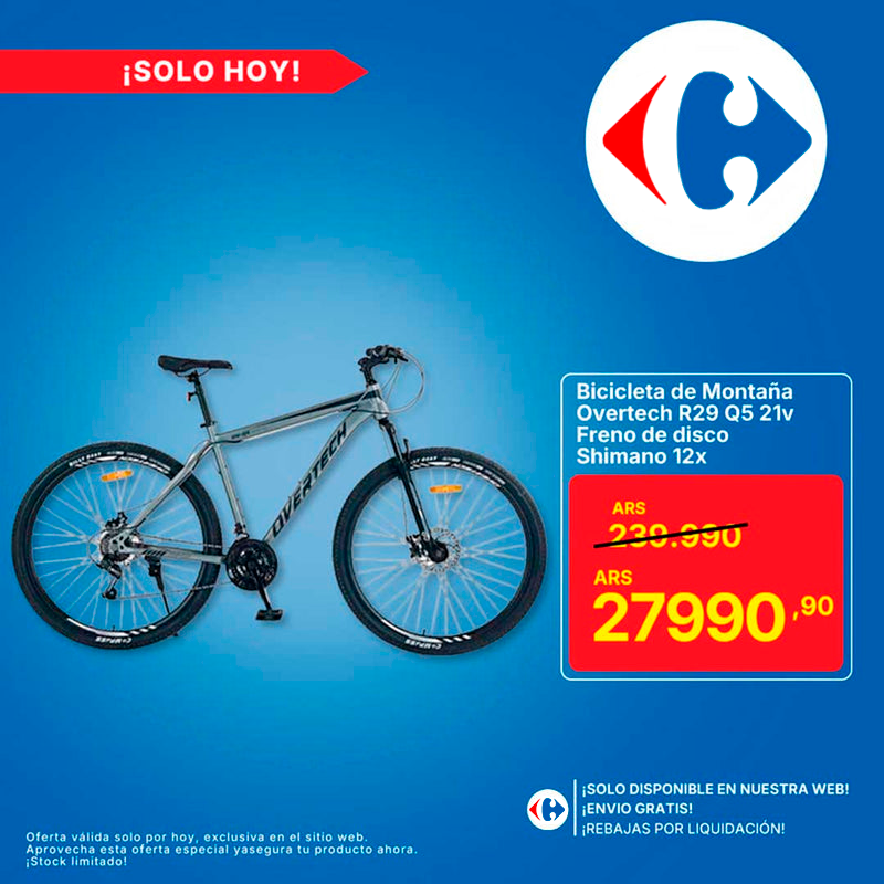 Bicicleta de Montaña Overtech R29 Q5 21v Freno de disco Shimano 12x