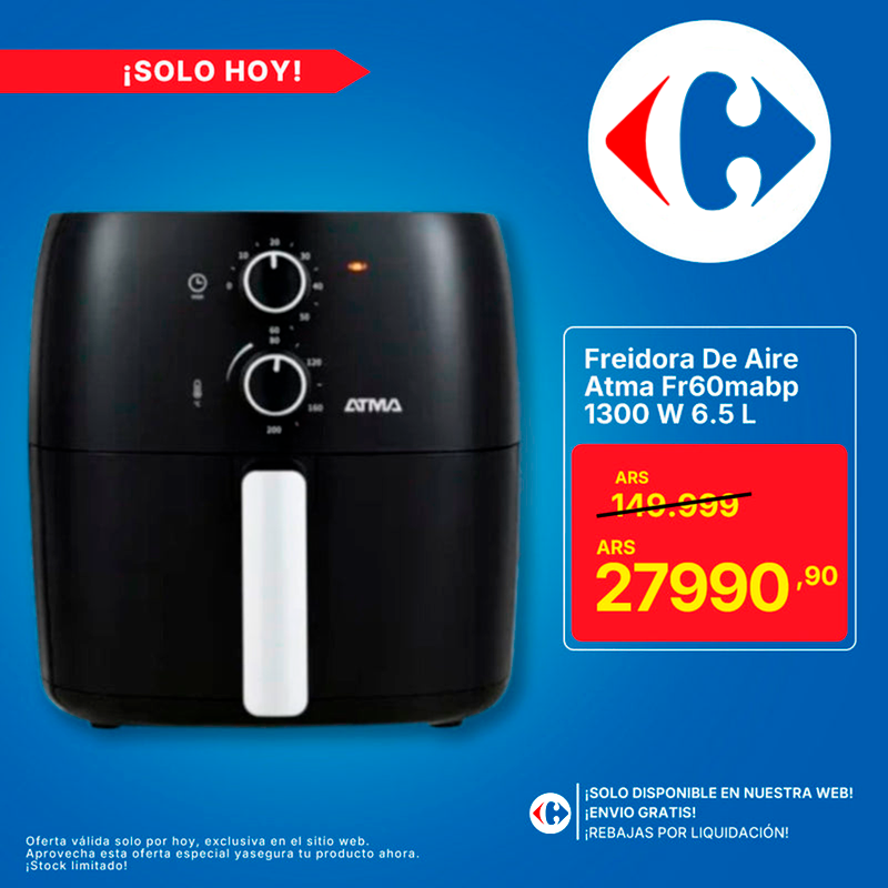 Freidora De Aire Atma Fr60mabp 1300 W 6.5 L Con Temporizador
