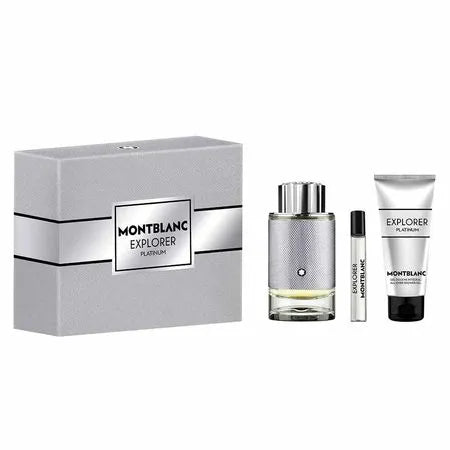 Set de regalo Montblanc Explorer Platinum: perfume para hombre EDP + gel de ducha + kit de viaje