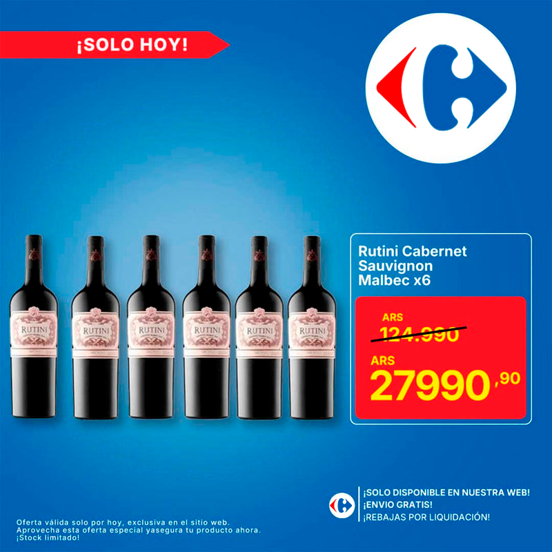 Rutini Cabernet Sauvignon Malbec x6