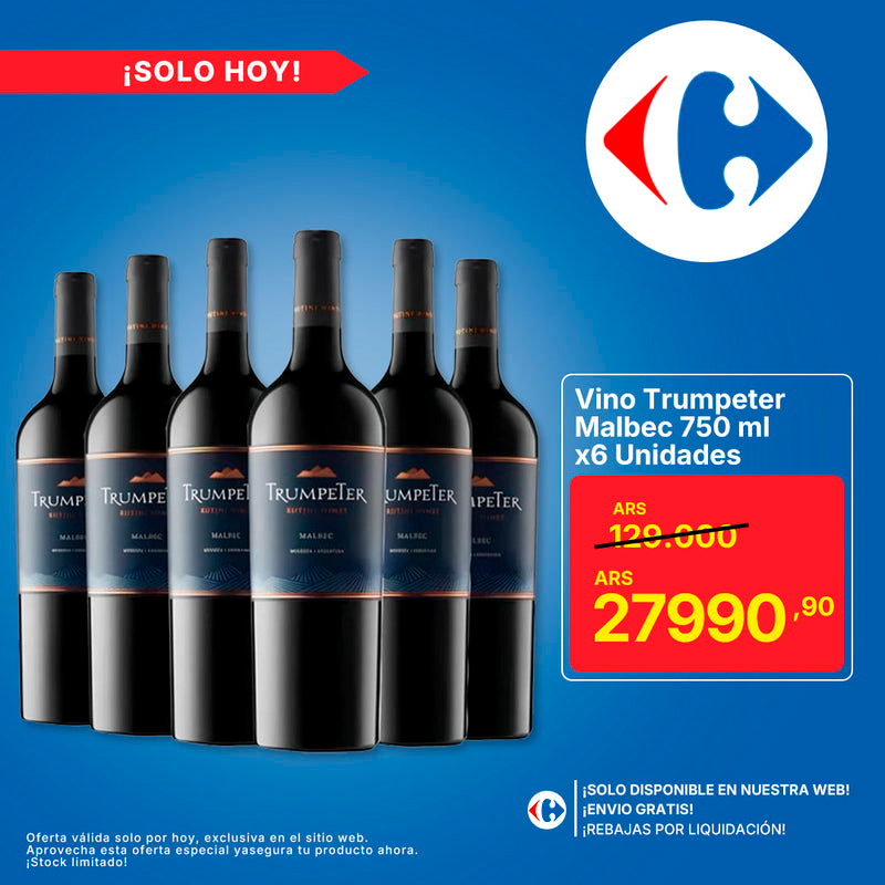 Vino Trumpeter Malbec 750 ml x6 Unidades